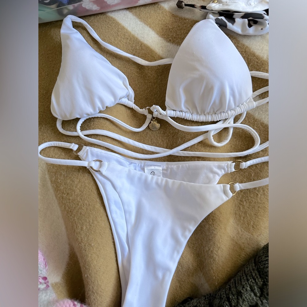 Plumeria swimwear L Ariel white set 2pc